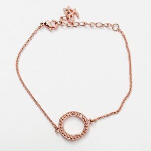 Adore by Swarovski Rose Gold Plated Circle Crystal Bracelet Adjustable 6.5-8in